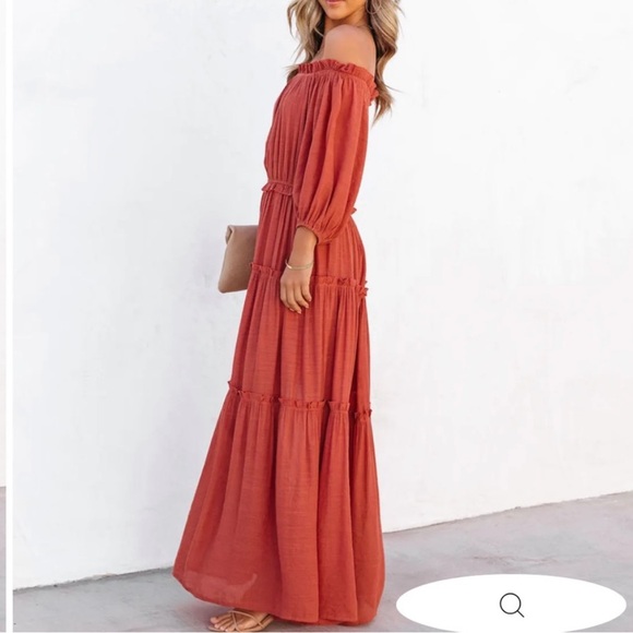 VICI Caught in Your Embrace Rust Maxi Dress - Picture 4 of 5